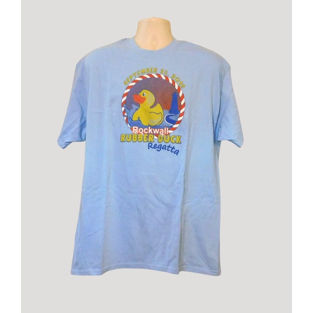 Rockwall Texas Rubber Duck Regatta Tee Shirt XL Blue Duck Squad 100% Cotton